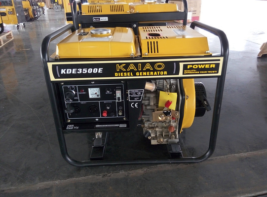 Miniature Electric Start Diesel Generator 3000 Watt With Four Wheels / 17Ah Battery